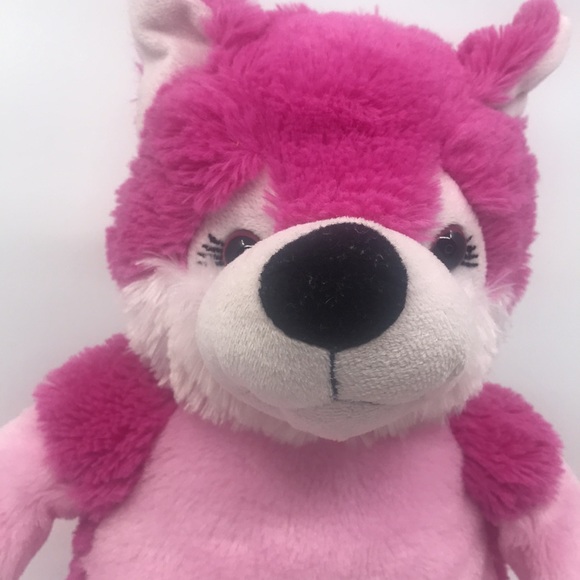 Fiesta Plush 15” Pink Wolf Skin Great Wolf Lodge Zipper Back Stuffed Animal Read - Picture 2 of 9